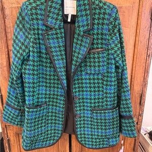 Avec Les Filles Houndstooth Boyfriend Fit Blazer